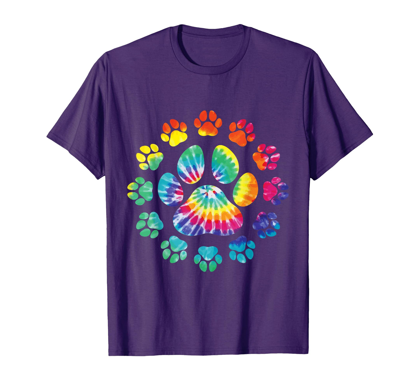 Dog Paw Print Pet Owner Tie Dye Love Dog Animal Lover Men Women Girls Kids T-Shirt