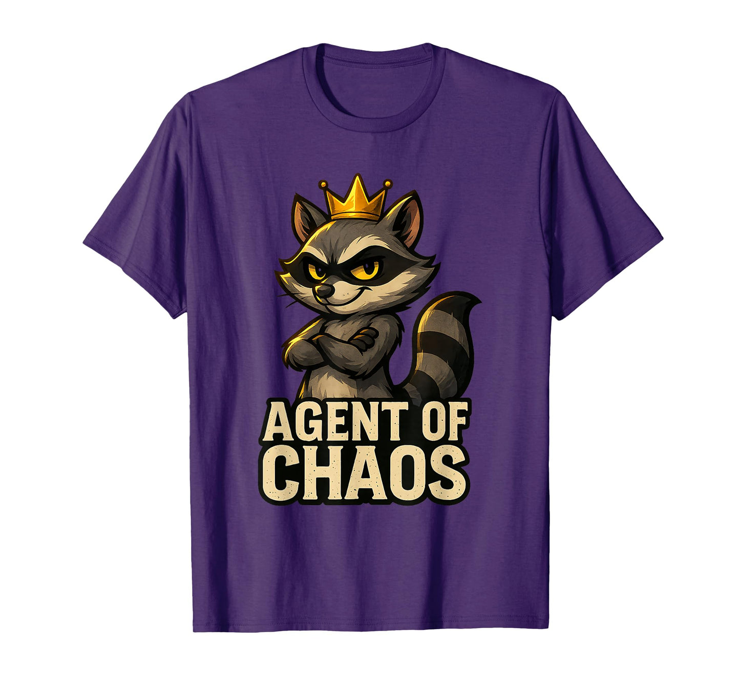 Funny Raccoon Agent of Chaos Sarcastic Trash Panda Meme T-Shirt