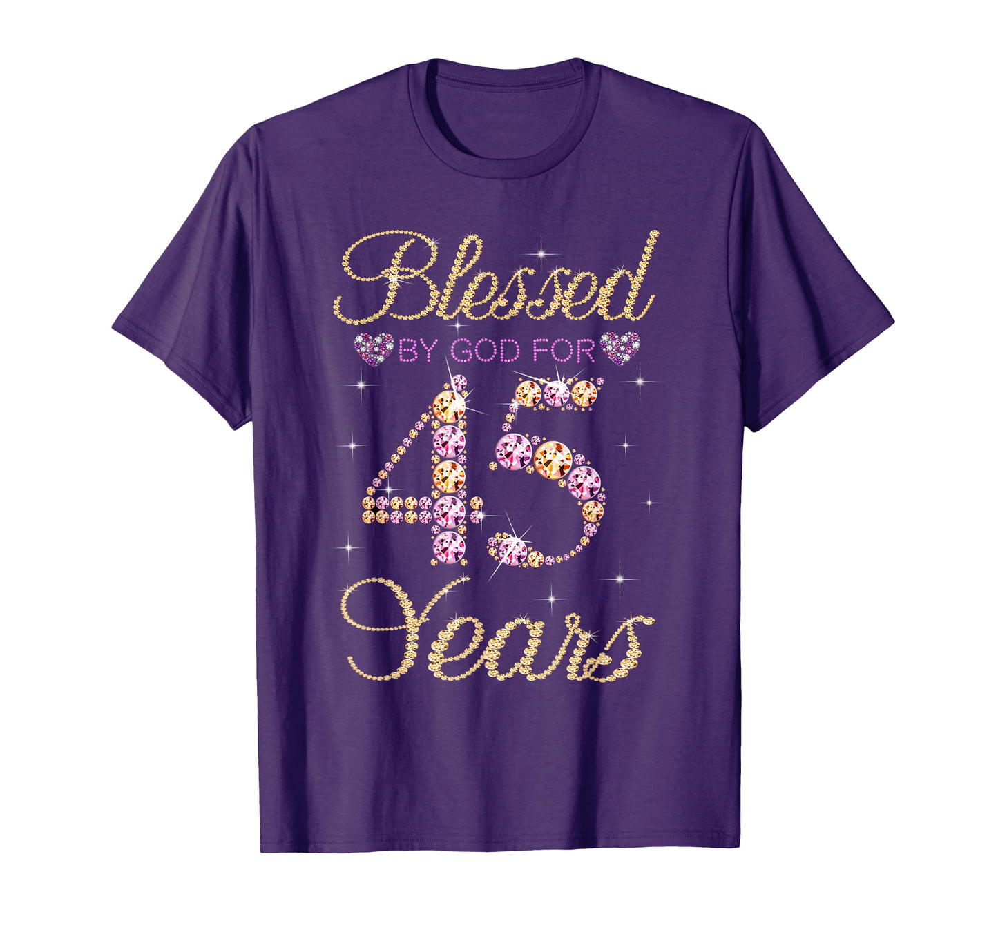 Blessed By God For 45 Years Funny 45th Birthday Women T-Shirt