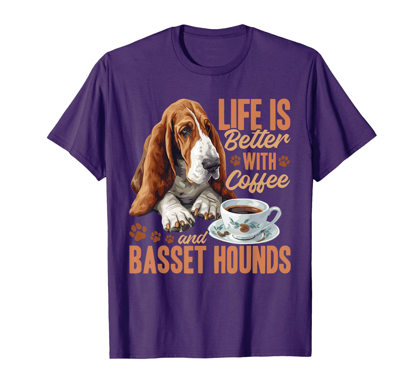 Basset Hound Dog Breed Life is Better with Coffee and a T-Shirt