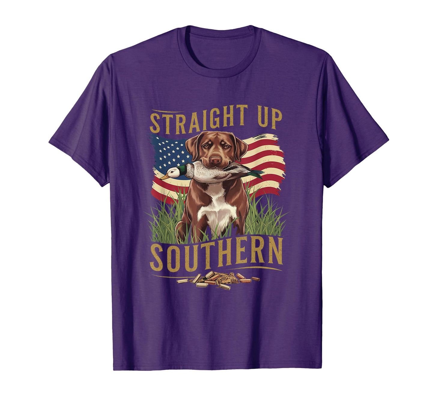 Straight Up Southern Hunting Dog and Duck Design Men Women T-Shirt