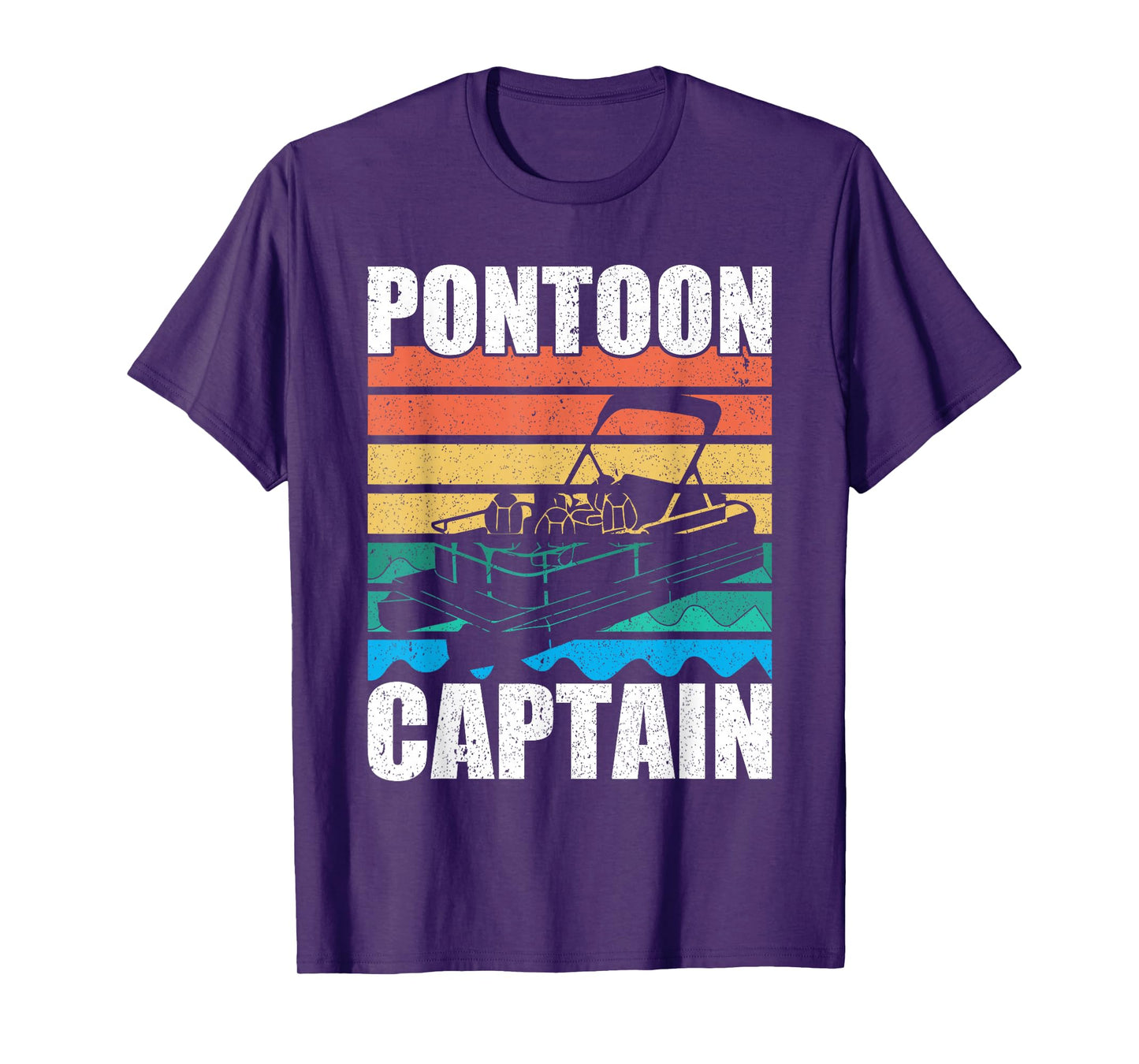 Retro & Funny Pontooning Boat Graphic & Pontoon Captain T-Shirt