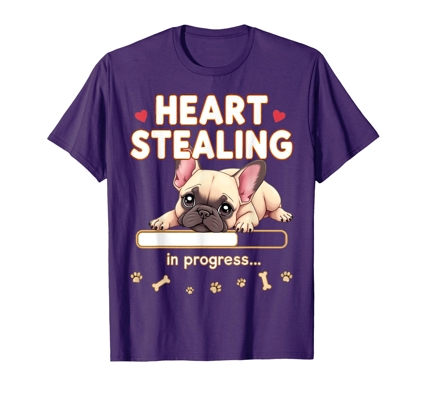 Heart French Bulldog Dog Funny Gift Frenchie Puppy T-Shirt