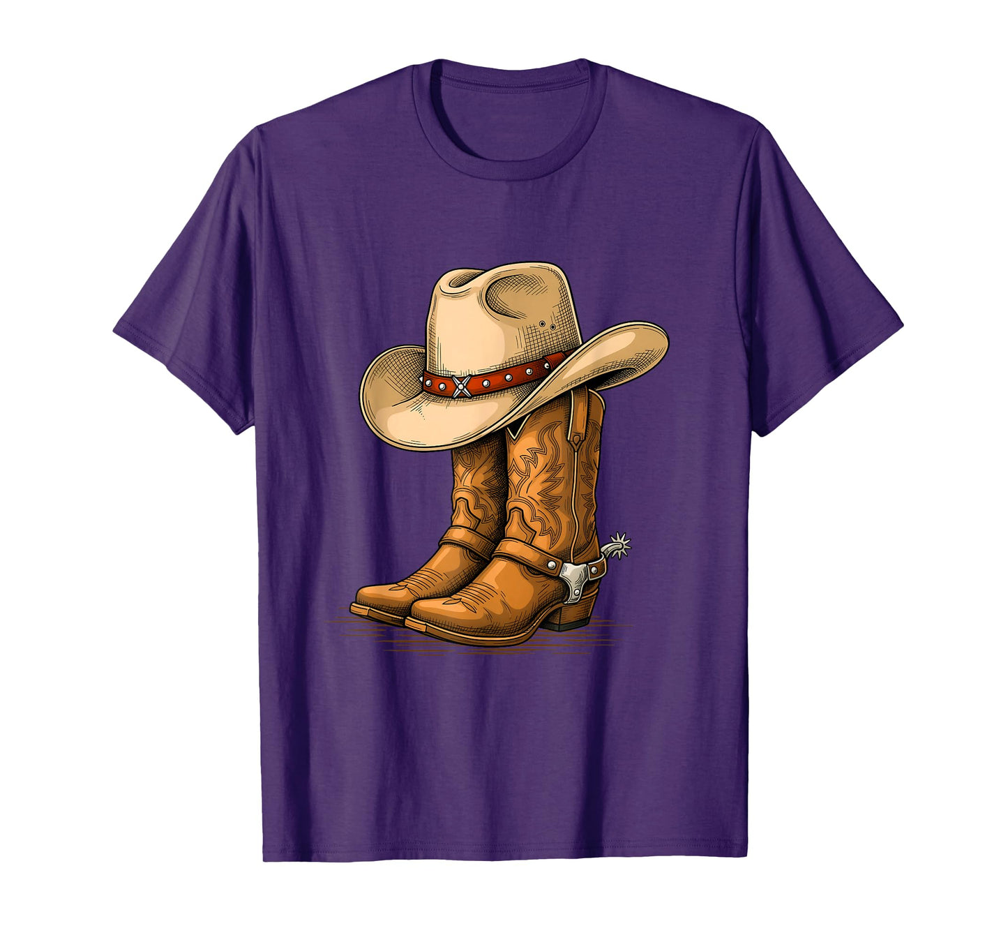 Cowboy Hat & Boots - Country Western Cowpoke Rancher T-Shirt