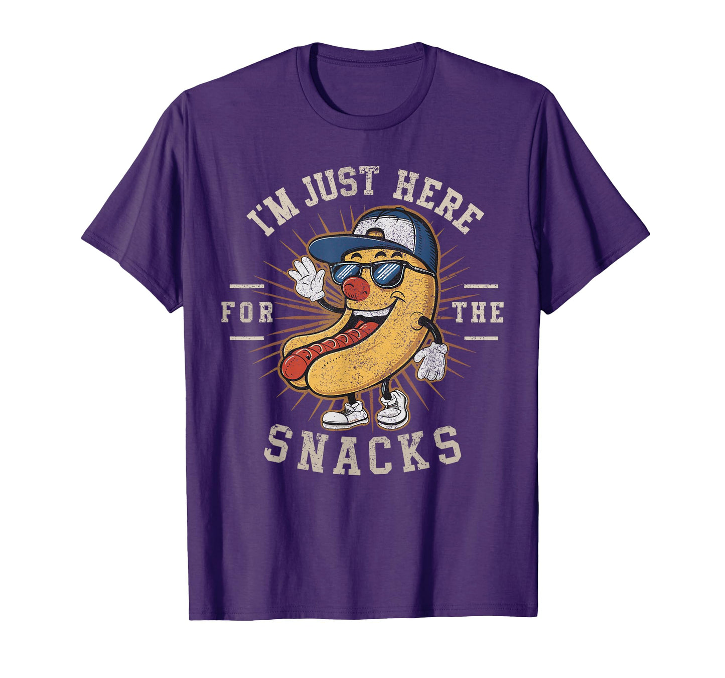Funny I'm Just Here For The Snacks Football T-Shirt