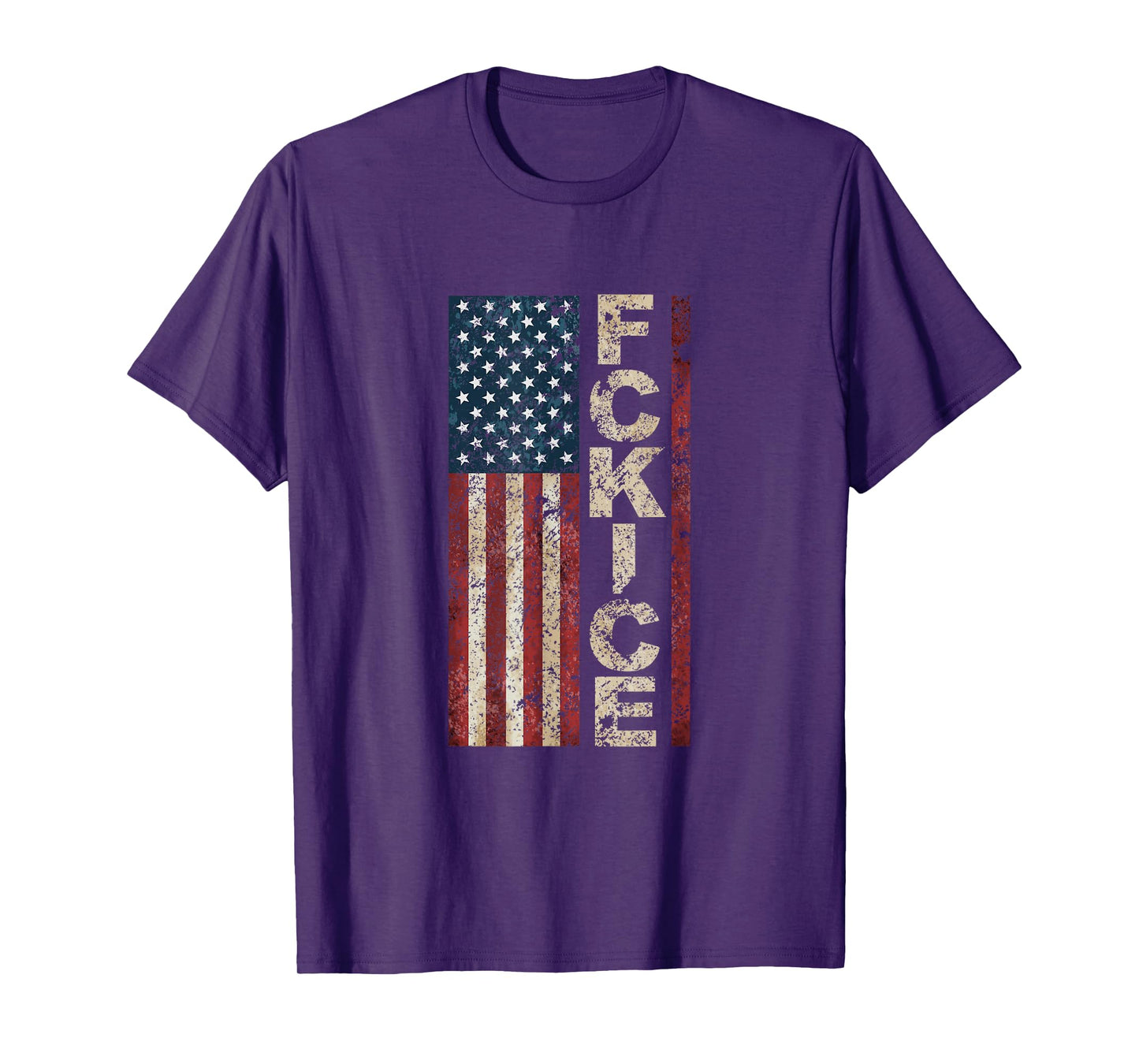 FCK ICE American Flag Distressed T-Shirt