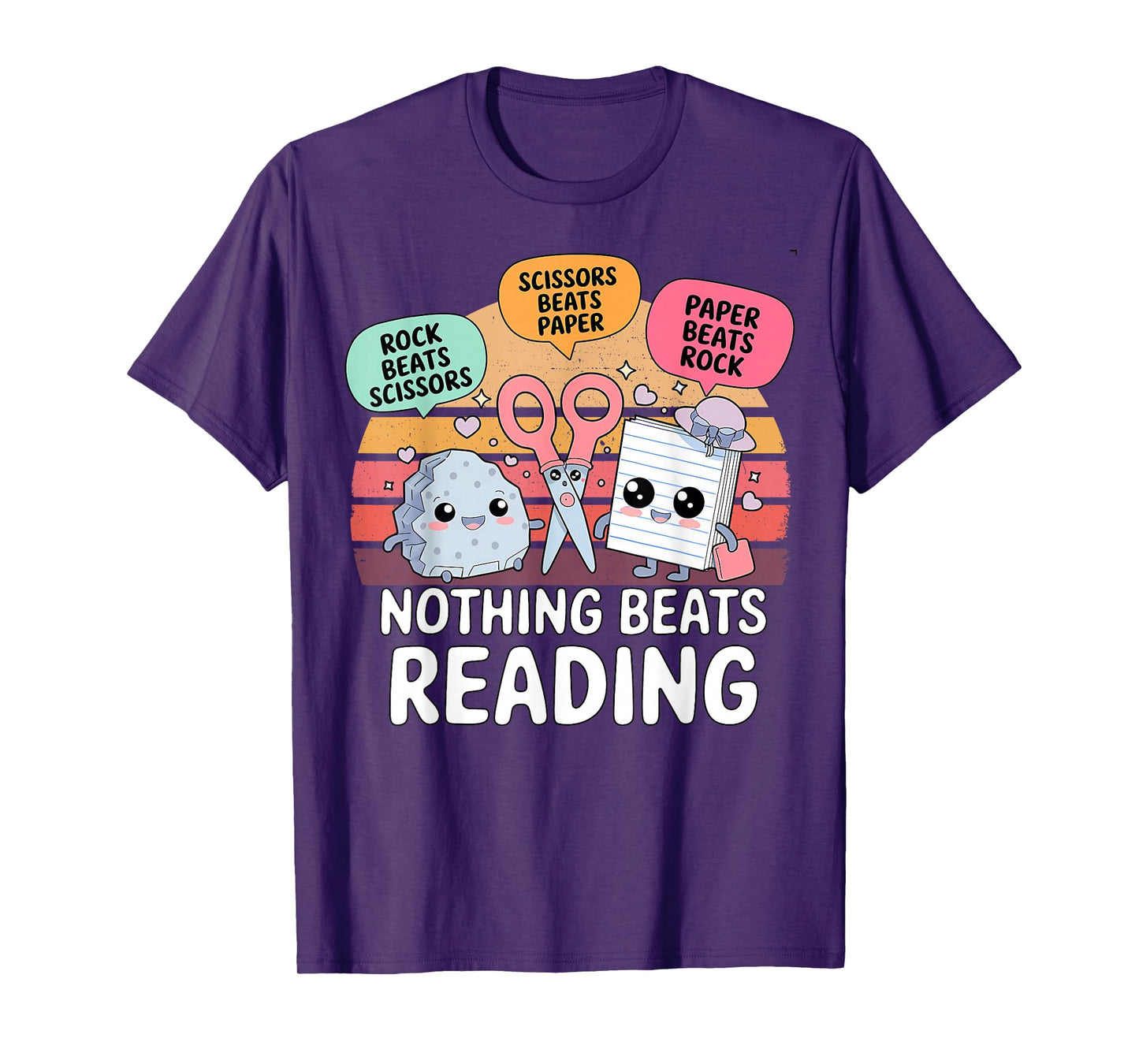 Nothing Beats Reading Rock Paper Scissors Books Lover T-Shirt