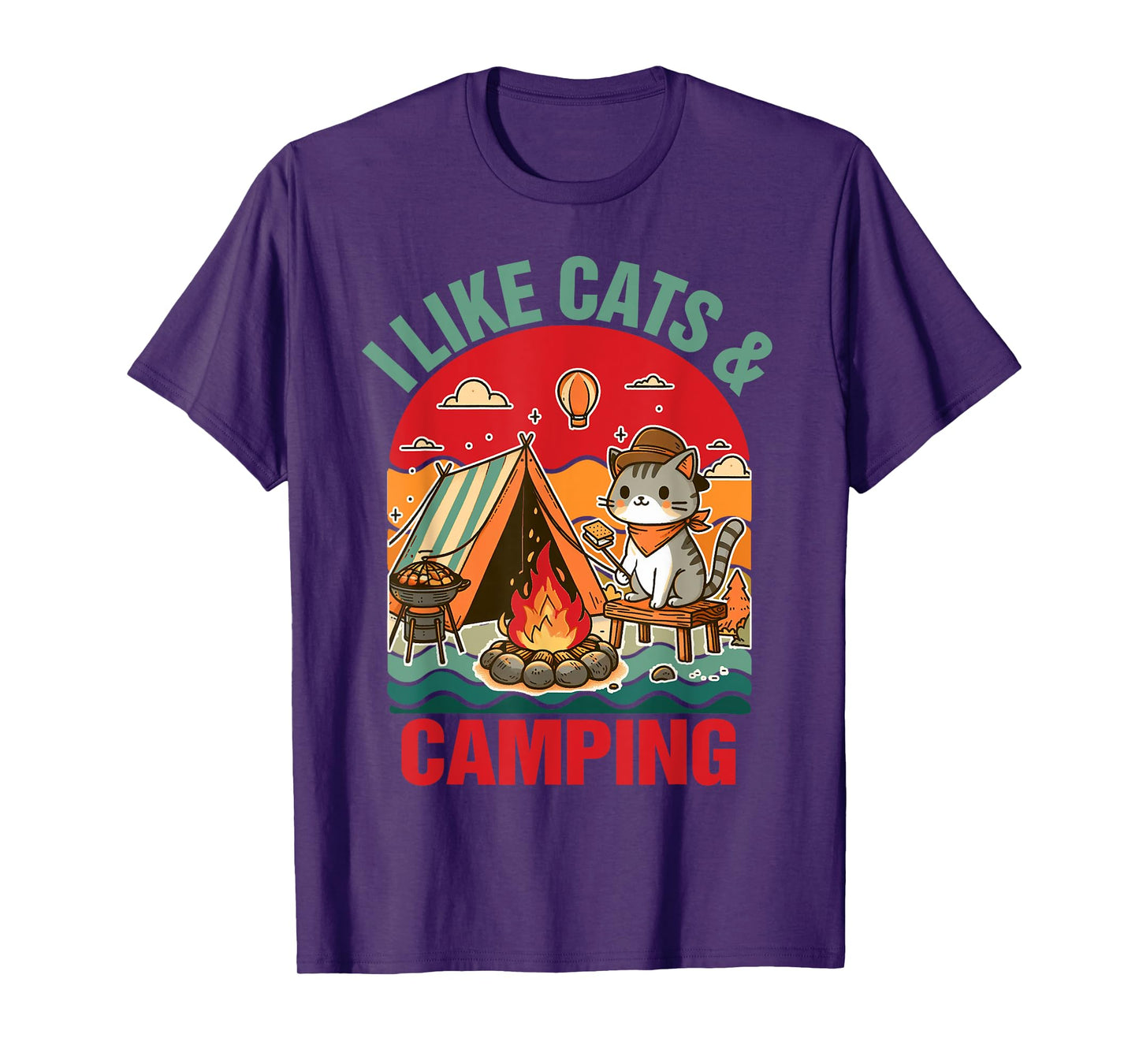 Camper Go Outdoor Cat Lover Cat Mom I Like Cats & Camping T-Shirt