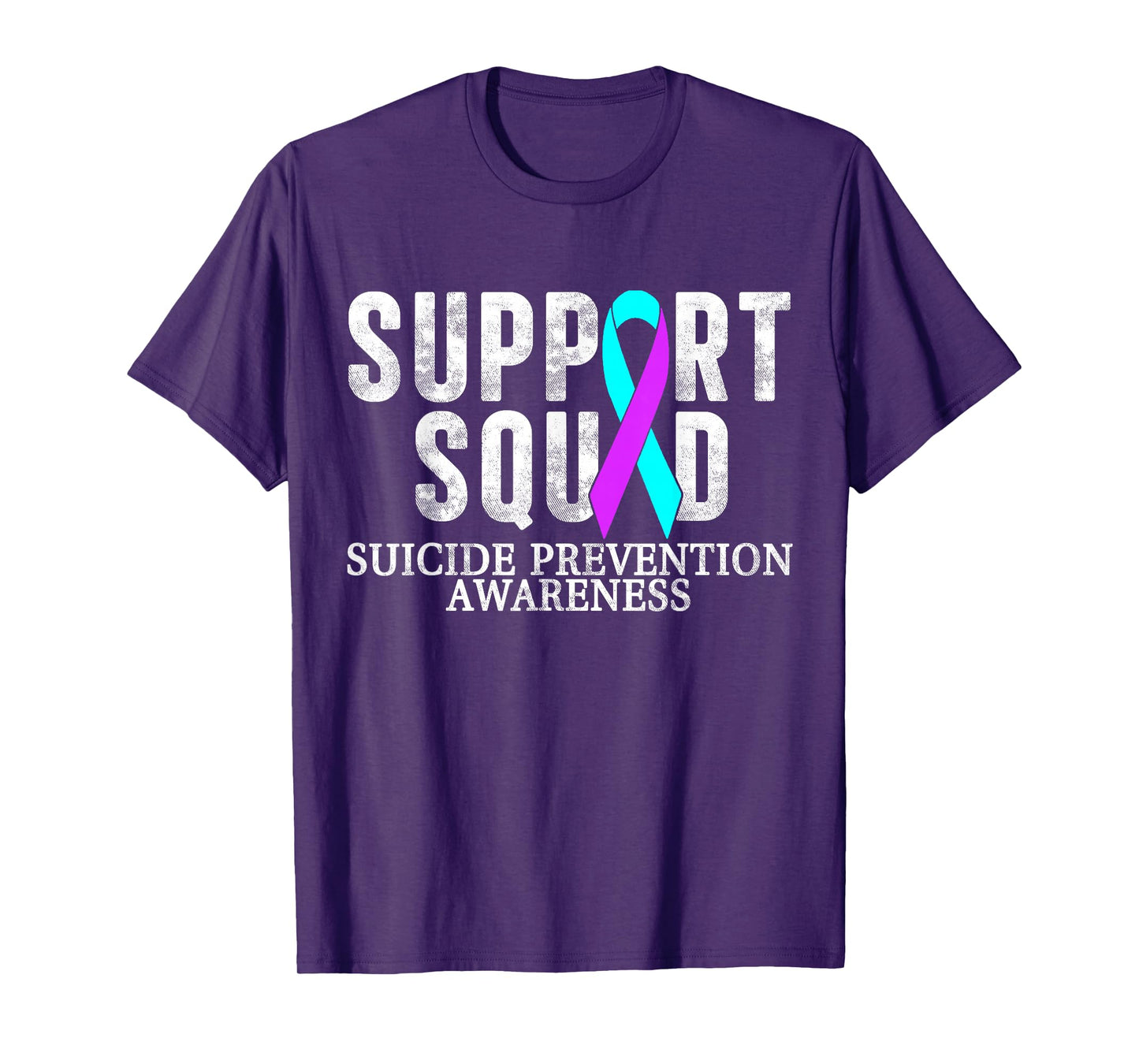 Retro Teal and Purple Ribbon Suicide Prevention Awareness T-Shirt