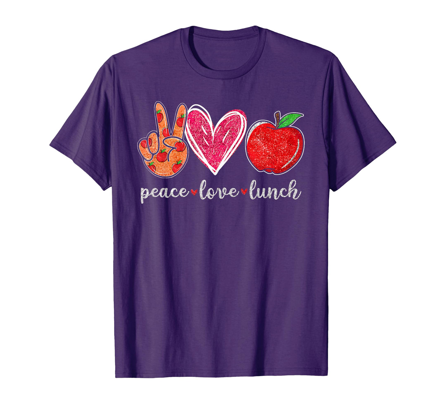 Peace Love Lunch Funny Lunch Lady Womens Food Service School T-Shirt