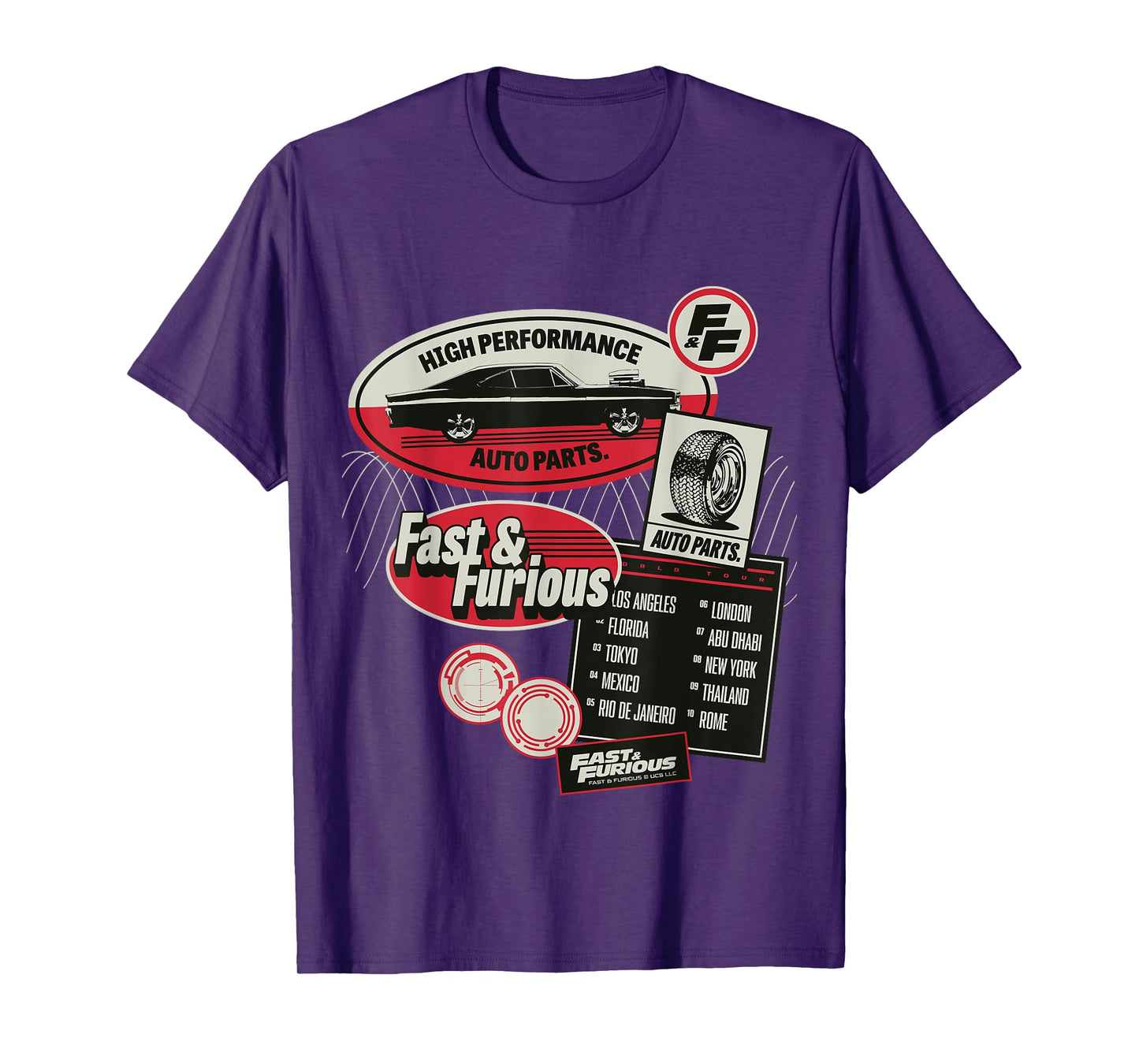 Fast & Furious Movie Merch High Performance Auto Parts T-Shirt