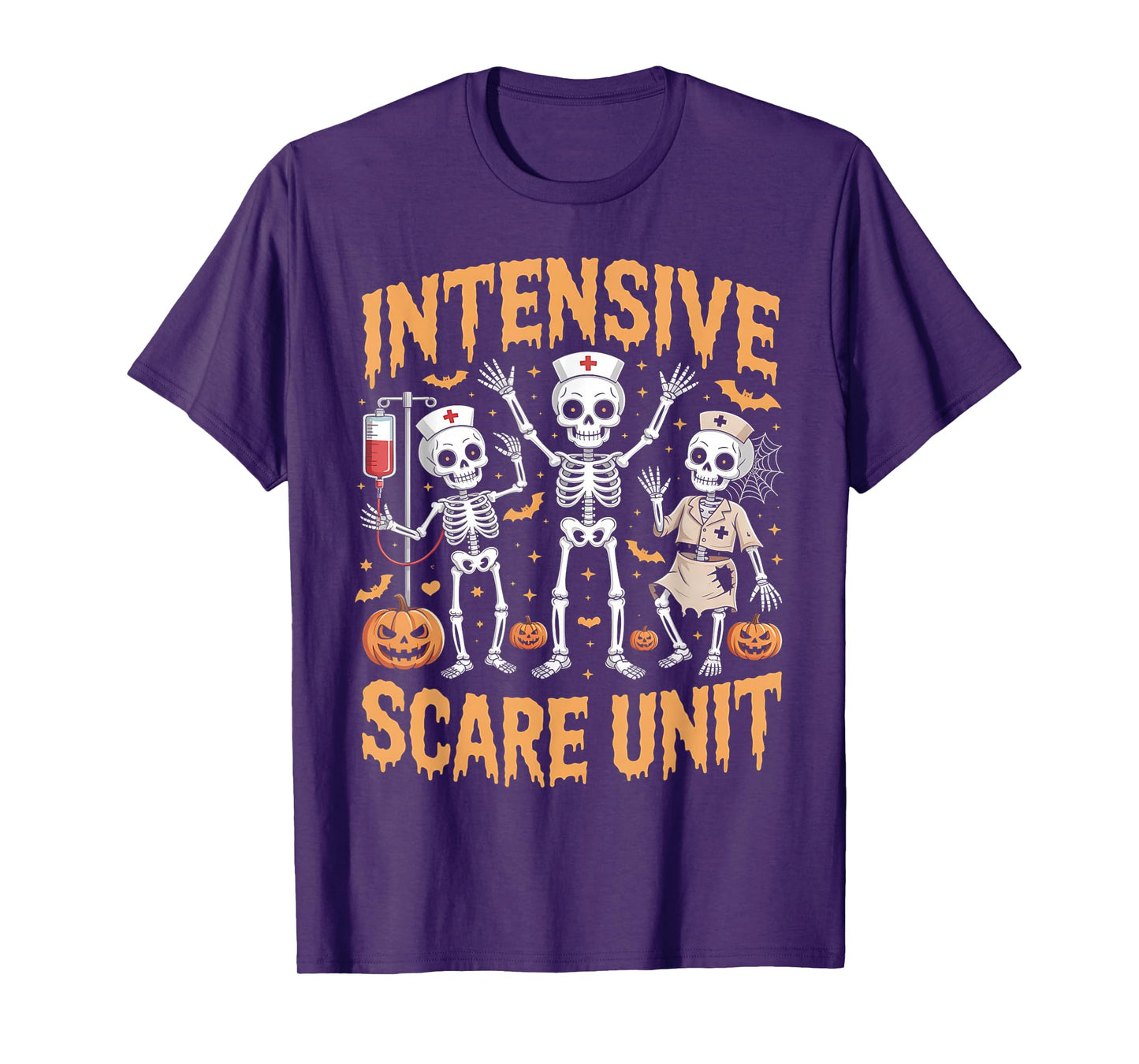 ICU Halloween Shirt Nurse Halloween Pumpkin Nurse Halloween T-Shirt