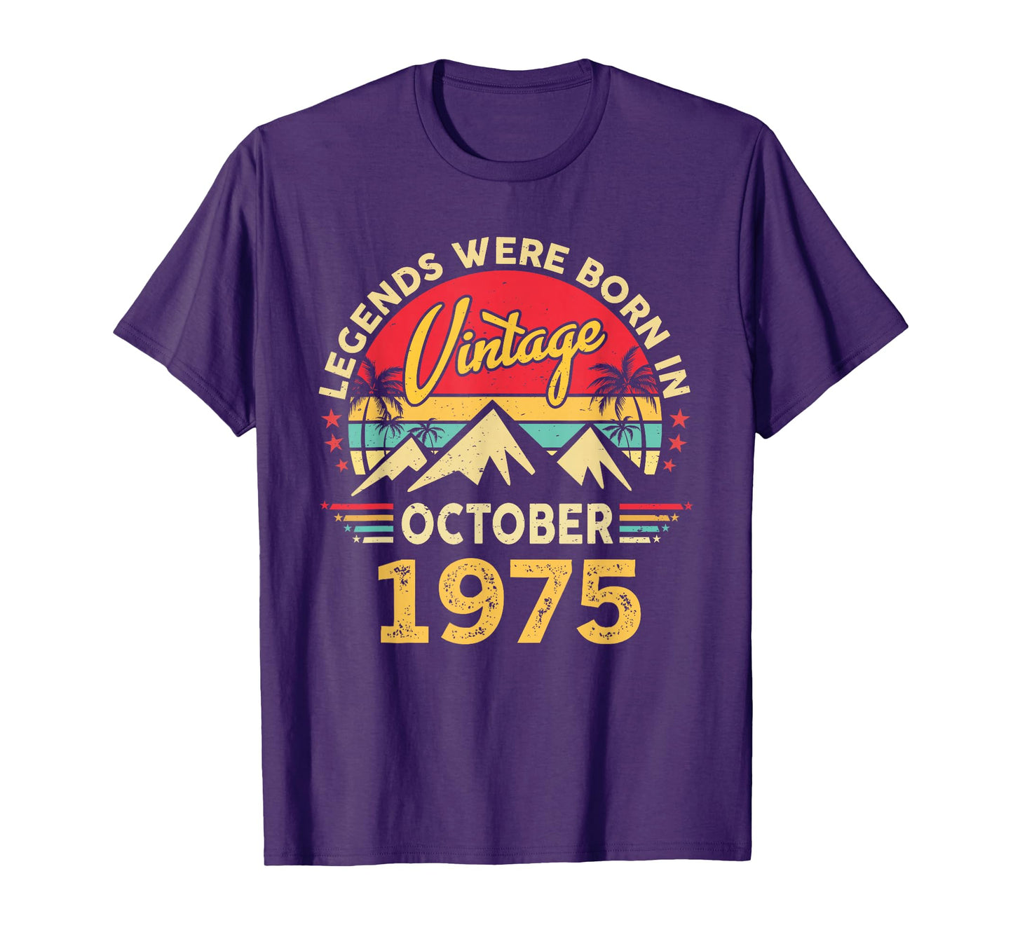 Vintage 50th Birthday Legends were Born in October 1975 T-Shirt