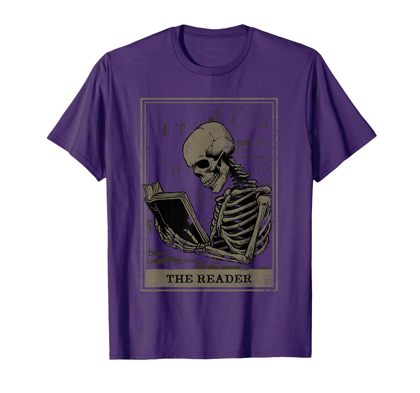 Tarot Card Shirt The Reader Tarot Skeleton Reading Book T-Shirt