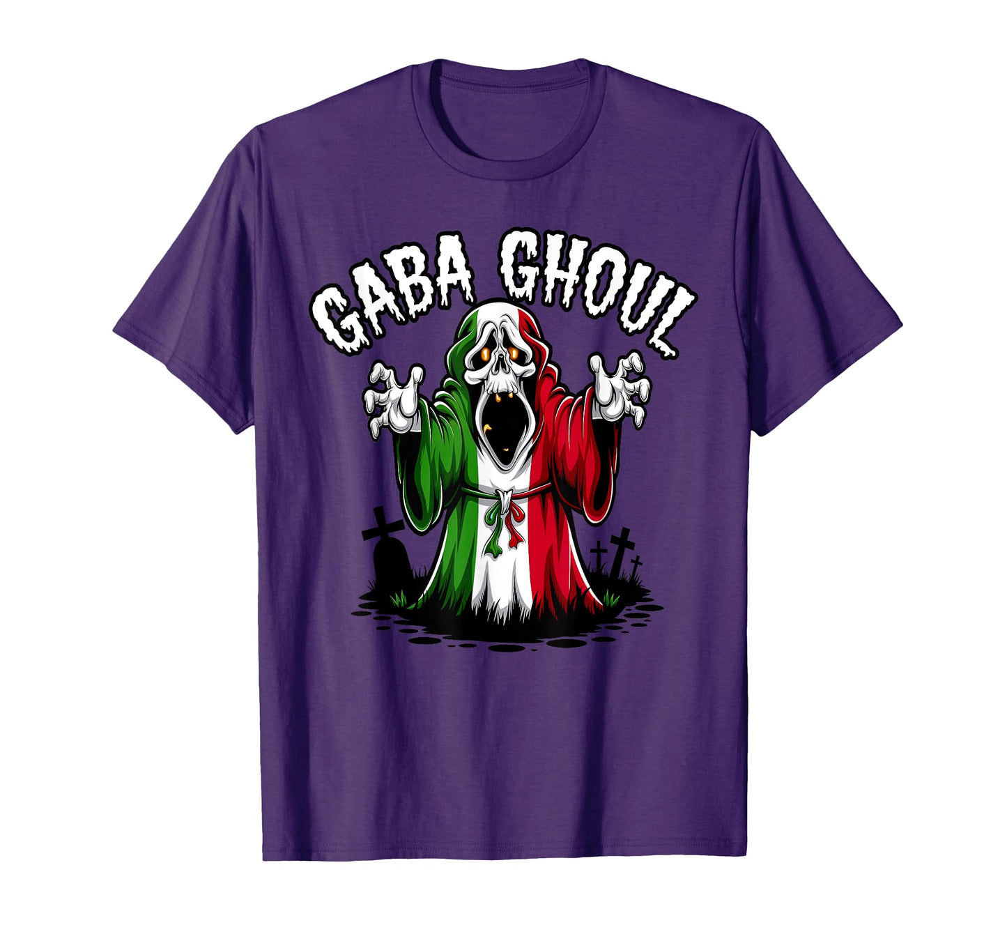 Halloween Graveyard Gaba Ghoul Ghost Funny Italian Gabagool T-Shirt