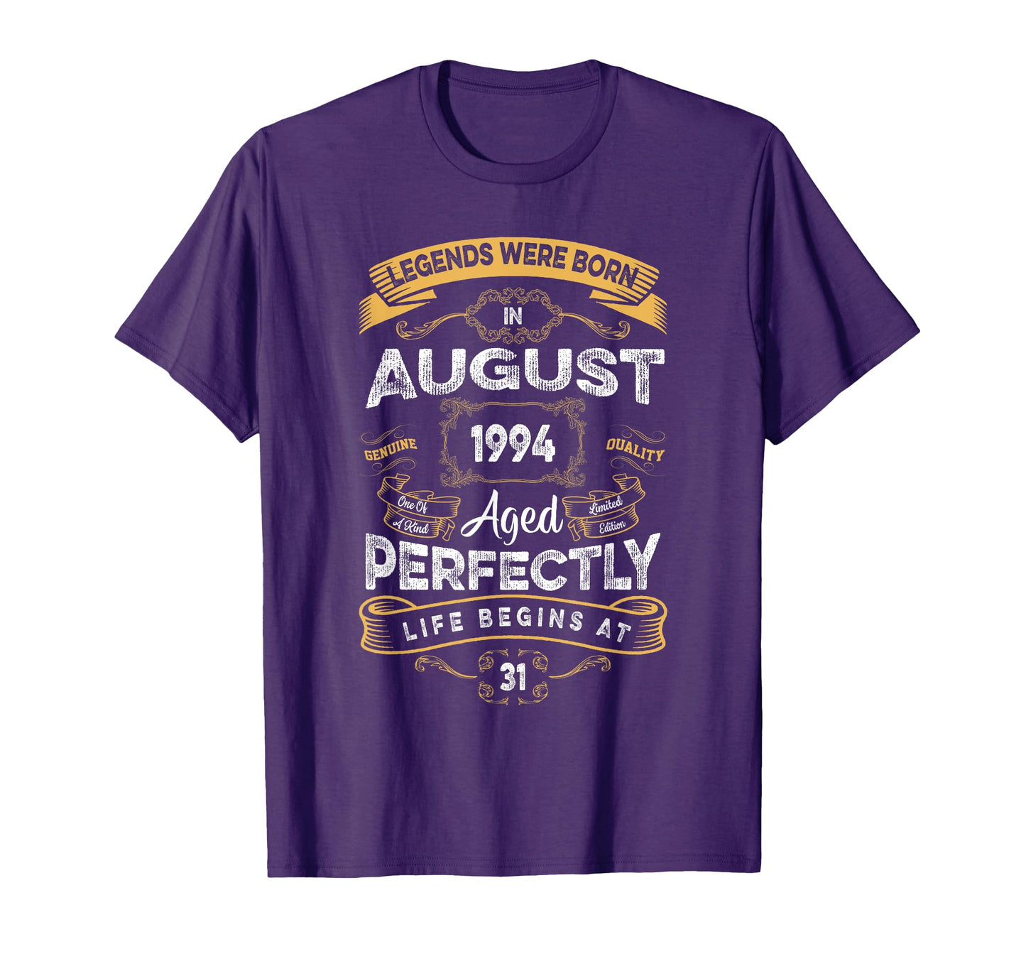 Vintage 31st Birthday Legends Were Born In August 1994 T-Shirt