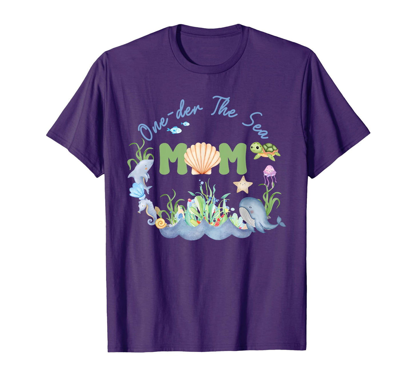 Dad and Mom of The Birthday Girl One-der The Sea Mama Dada T-Shirt