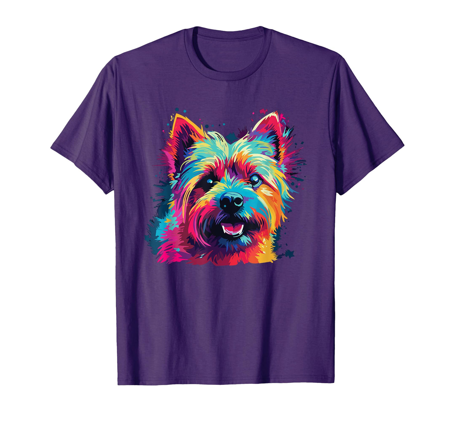 Watercolor Colorful Norwich Terrier Dog Men Women Kids T-Shirt