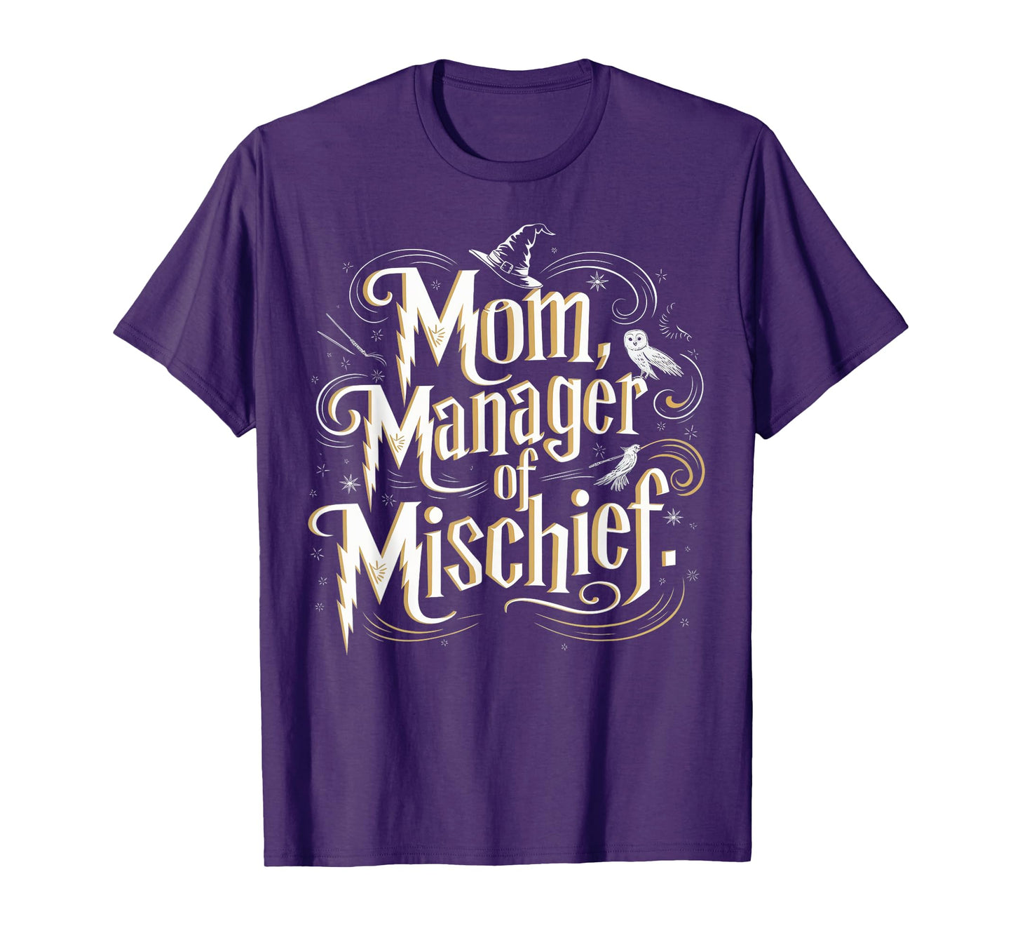 Mom Manager of Mischief Magic Themed Funny Tee T-Shirt