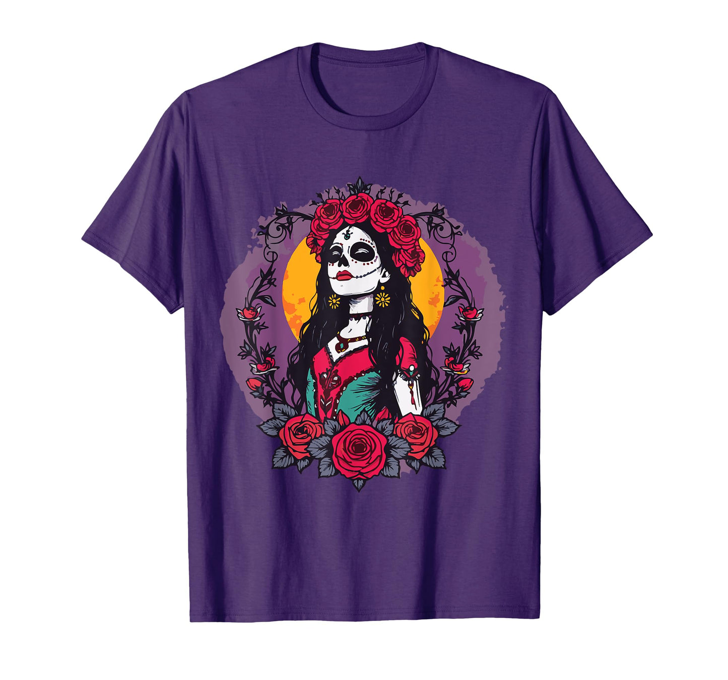 La Catrina Skull Dia de Los Muertos T-Shirt