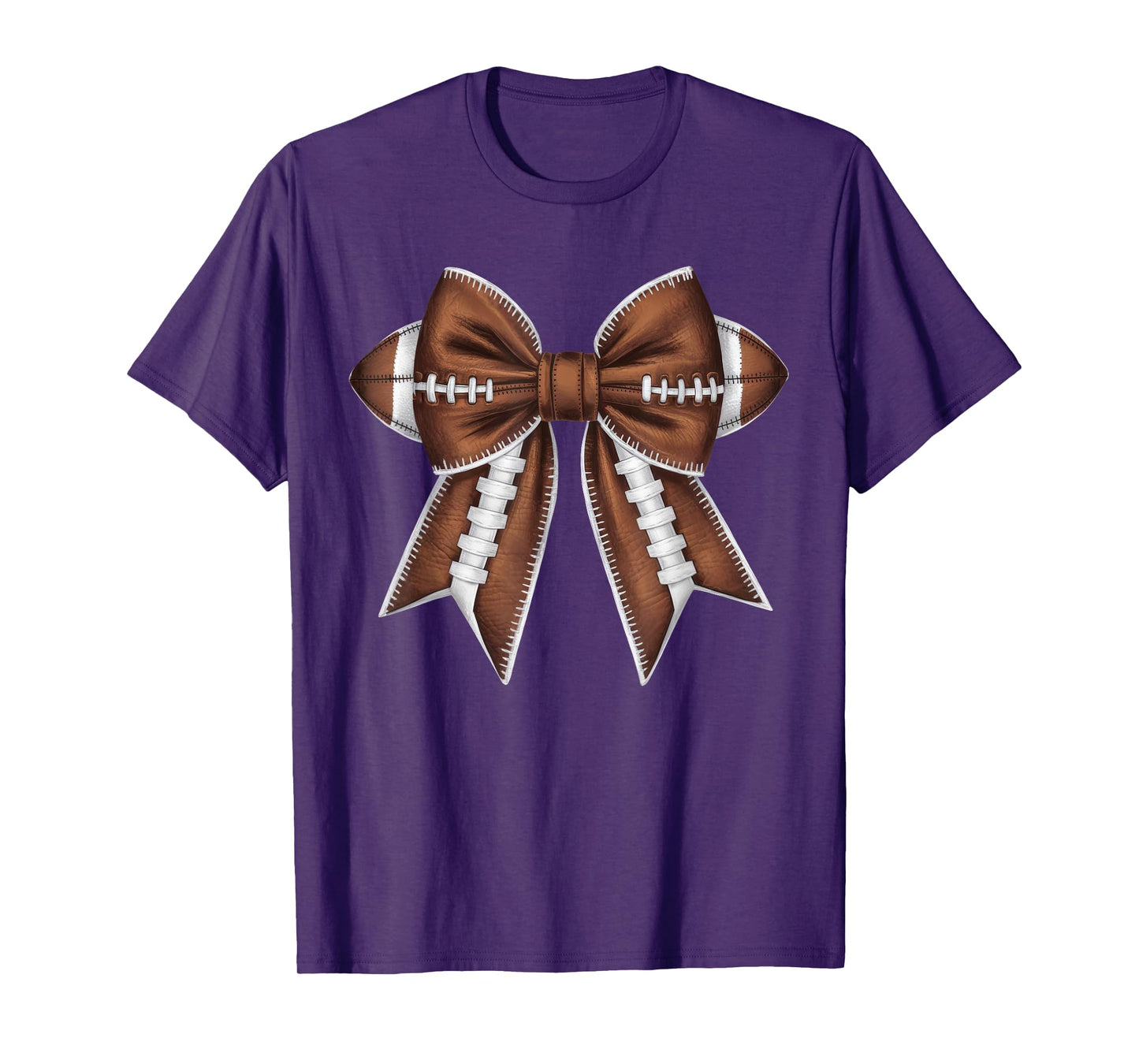 Coquette Bow Funny Football Lover Game Day Football Mom Life T-Shirt