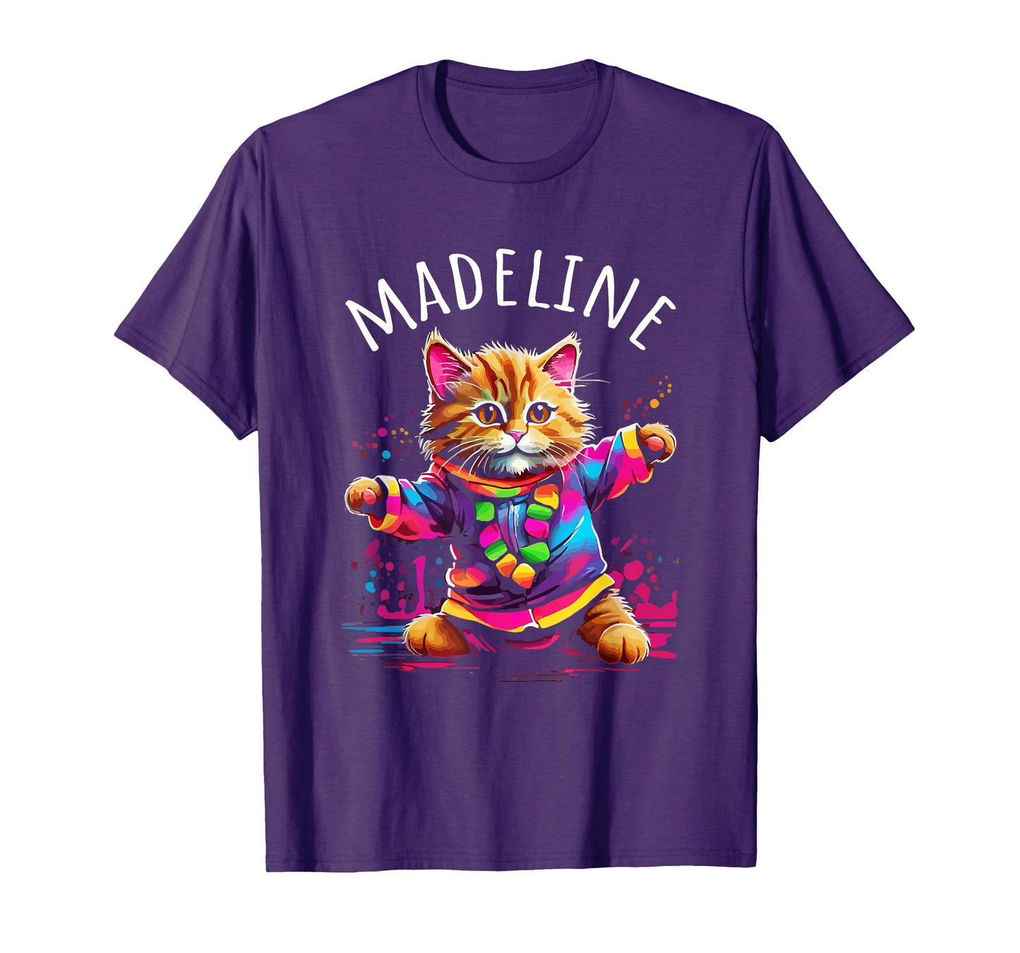 Madeline Dancing Kitty Cat Design for Girls Name Madeline T-Shirt