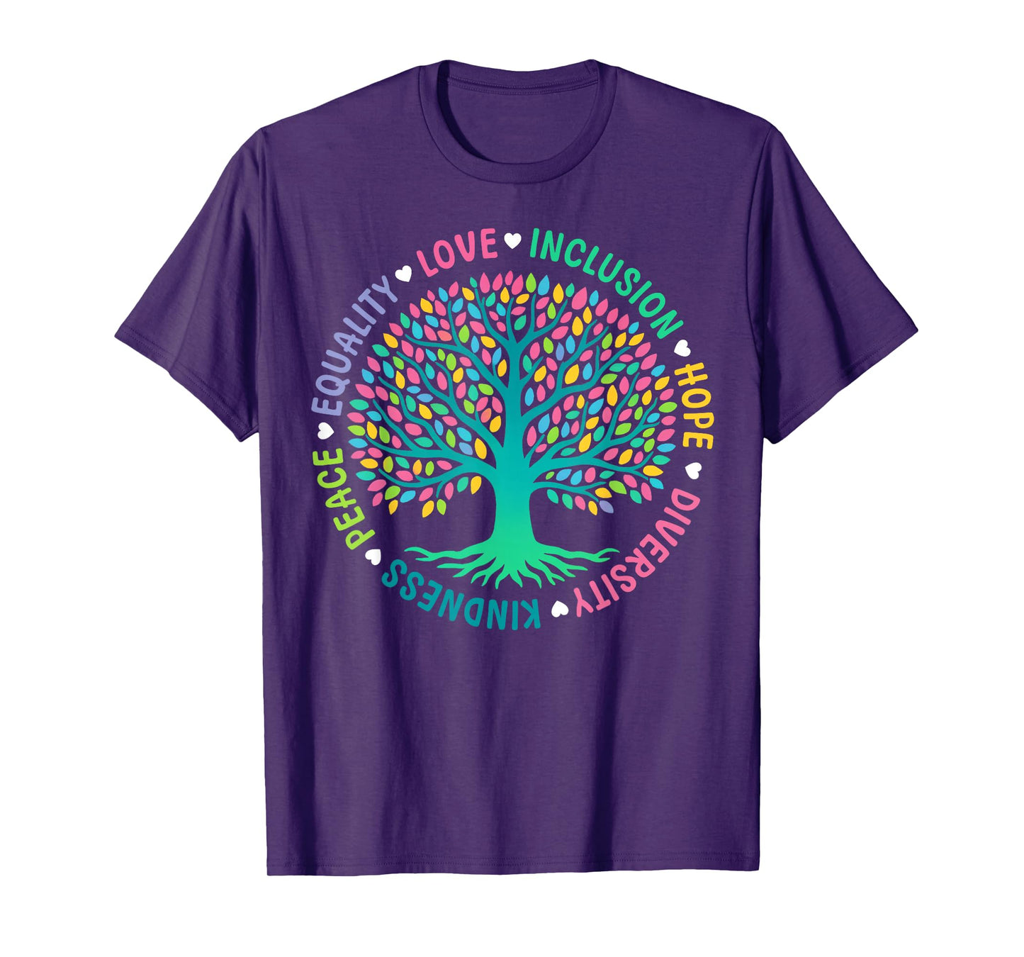 Tree of Life Kindness Peace Inclusion Love Diversity Retro T-Shirt