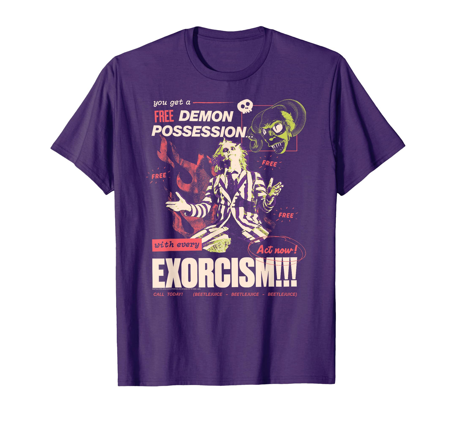 Beetlejuice Free Demon Possession Retro Ad Movie T-Shirt