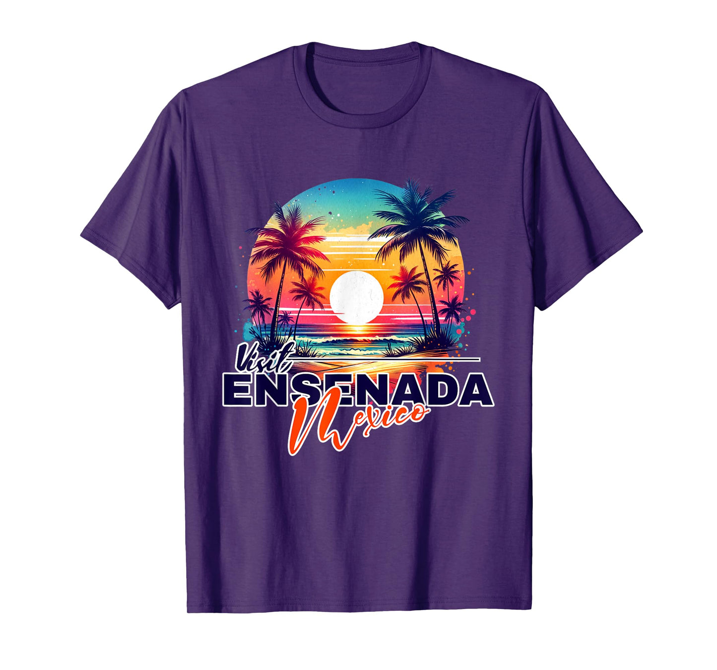 Ensenada Mexico Sunset Beach Palm Tree Souvenir T-Shirt