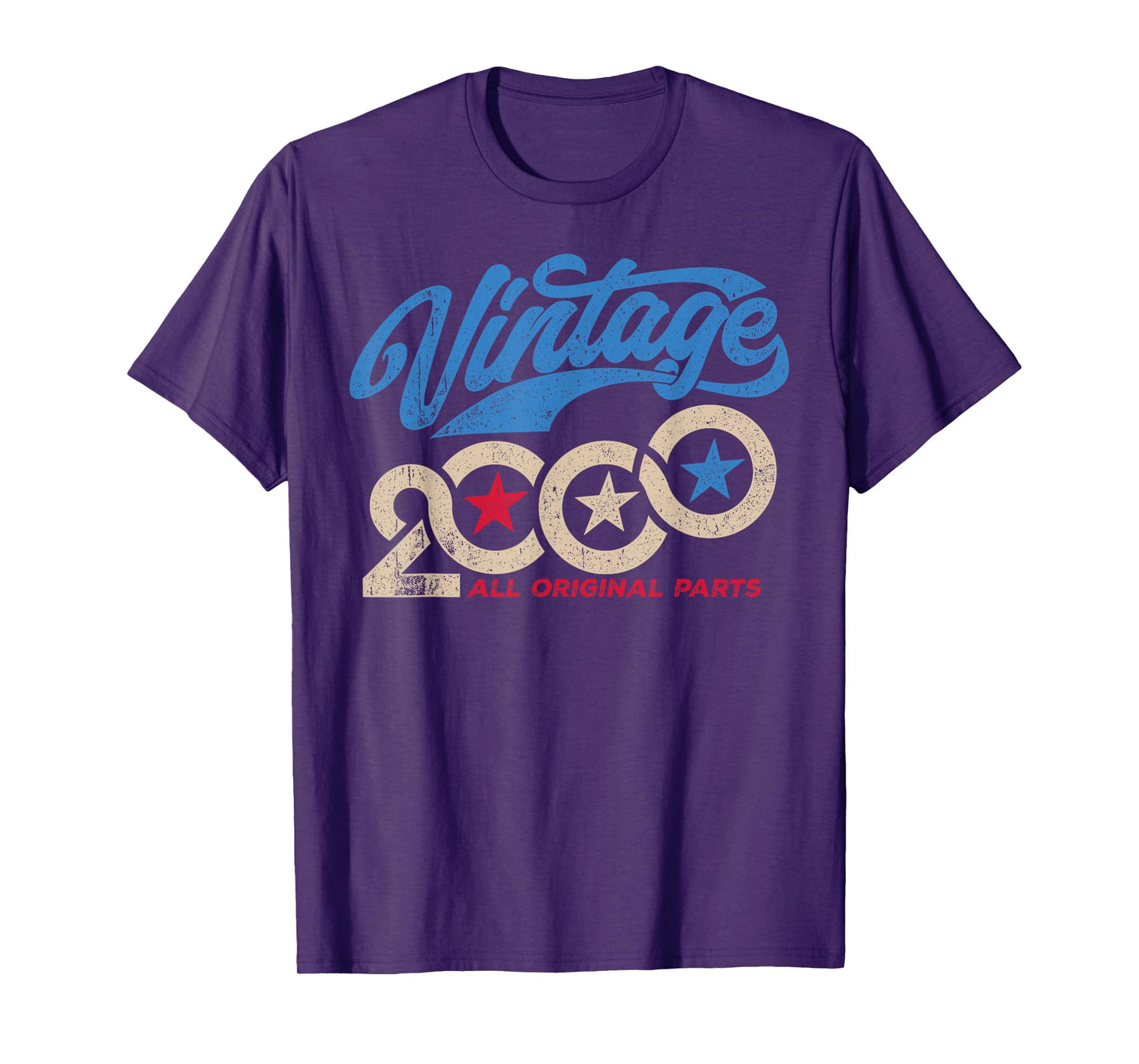 Vintage 2000 Retro 25th Birthday for Men USA Flag Style T-Shirt