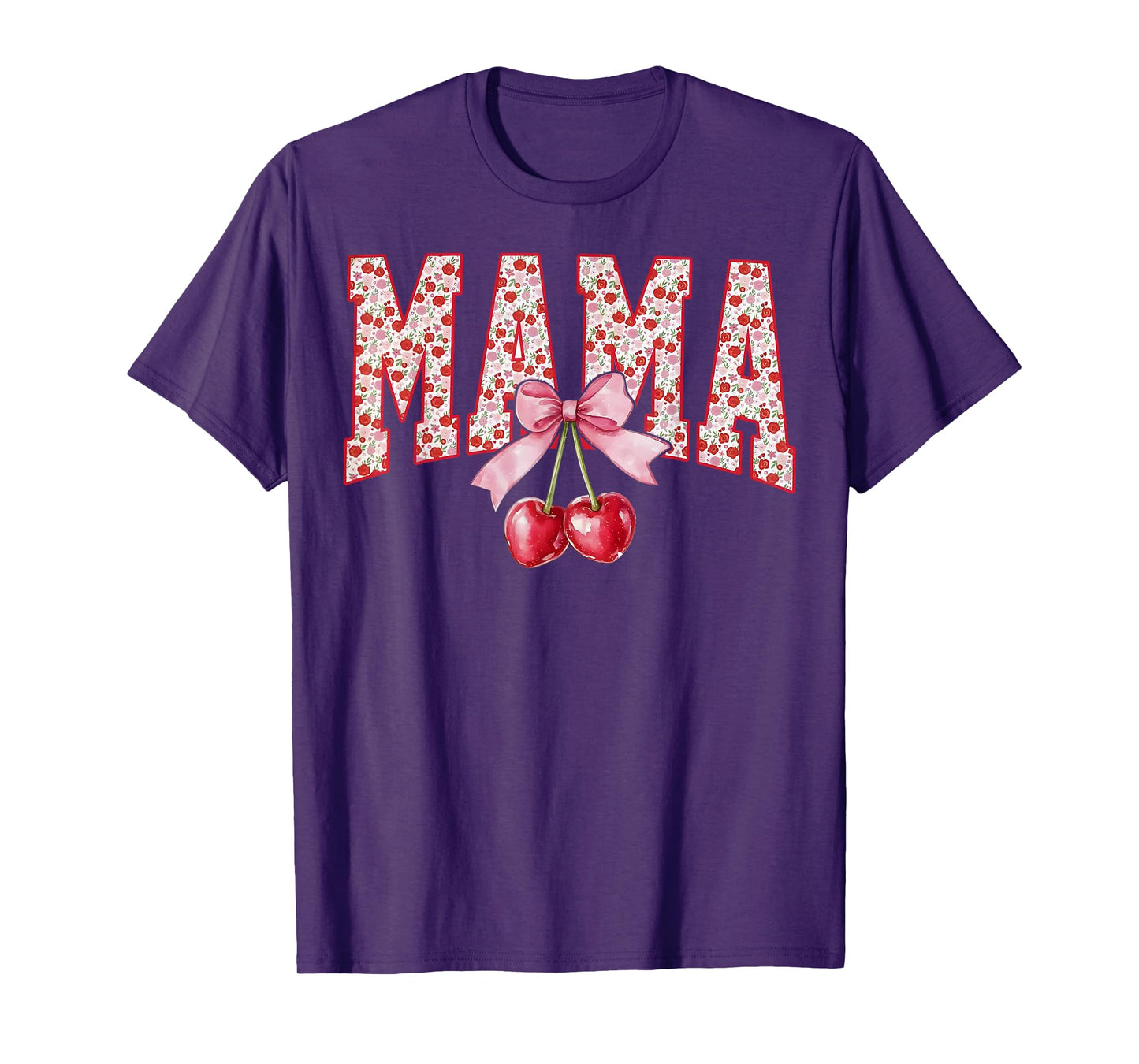 Mama Cherry Floral Happy Mother's Day Mom Life Coquette Bow T-Shirt