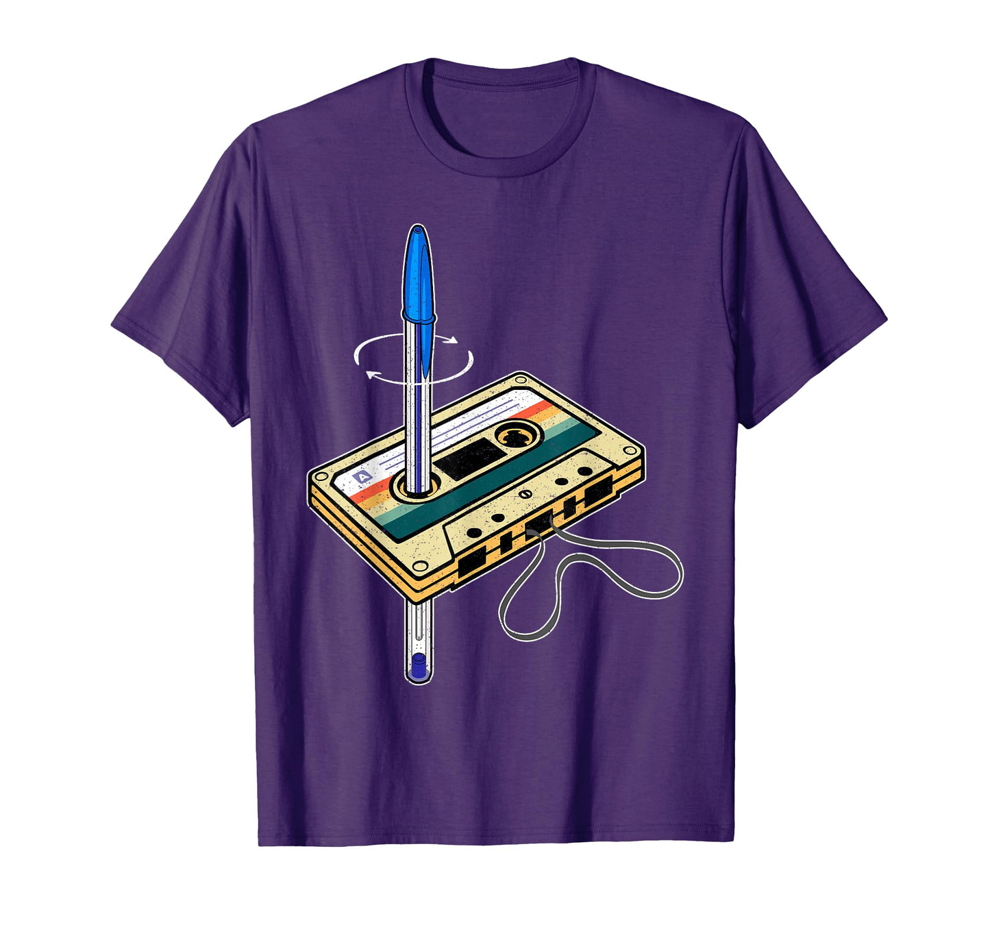 Cassette Pen Hack Retro 80s Old School Tape Fix Rewind Funny T-Shirt