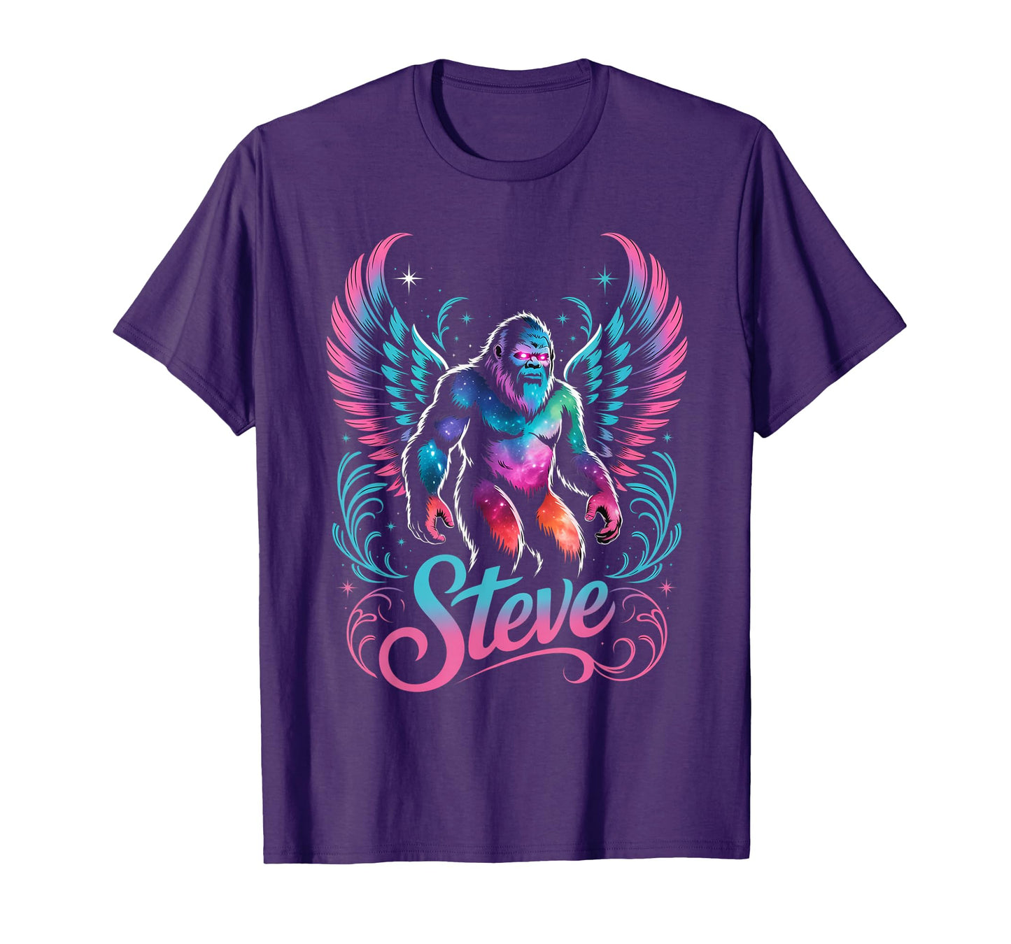 Guy Retro Steve First Name Personalized Groovy 80's Bigfoot T-Shirt