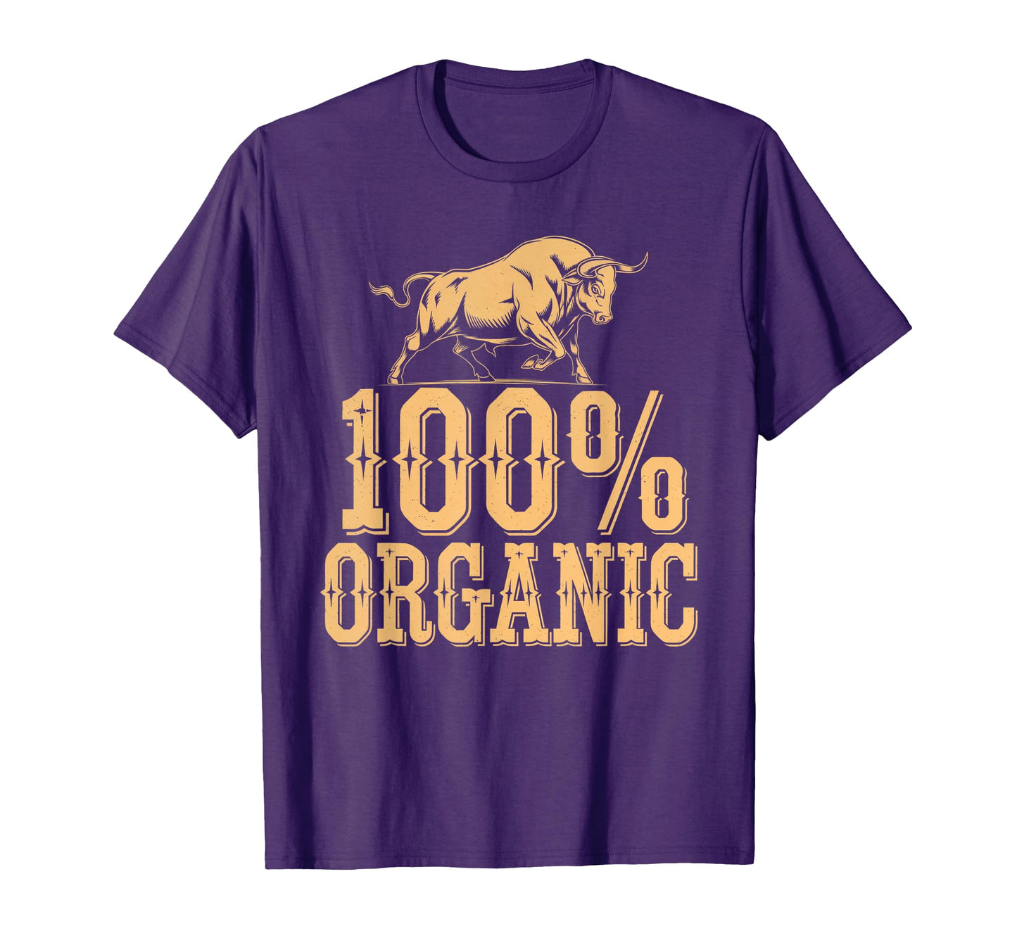 100 Percent Organic Bull Ranch Western Cowboy Graphic T-Shirt