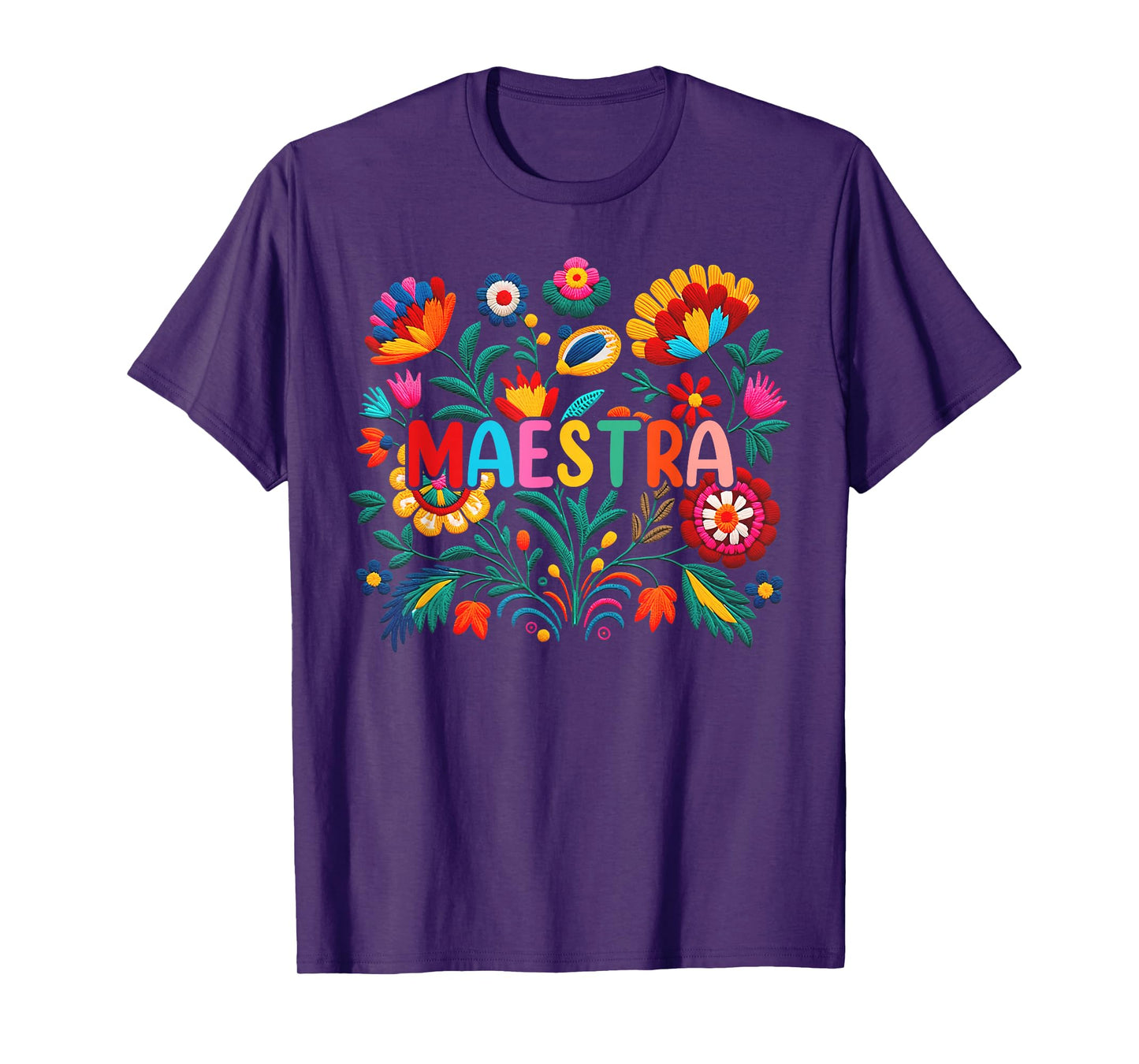 Maestra Flowers Spanish Teacher Cinco De Mayo Funny T-Shirt
