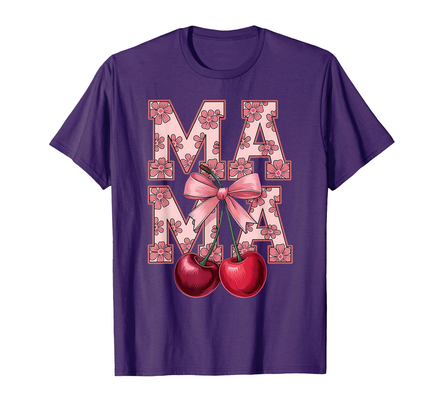 Mama Mommy Cherry Happy Mother's Day Mom Life Coquette Bow T-Shirt