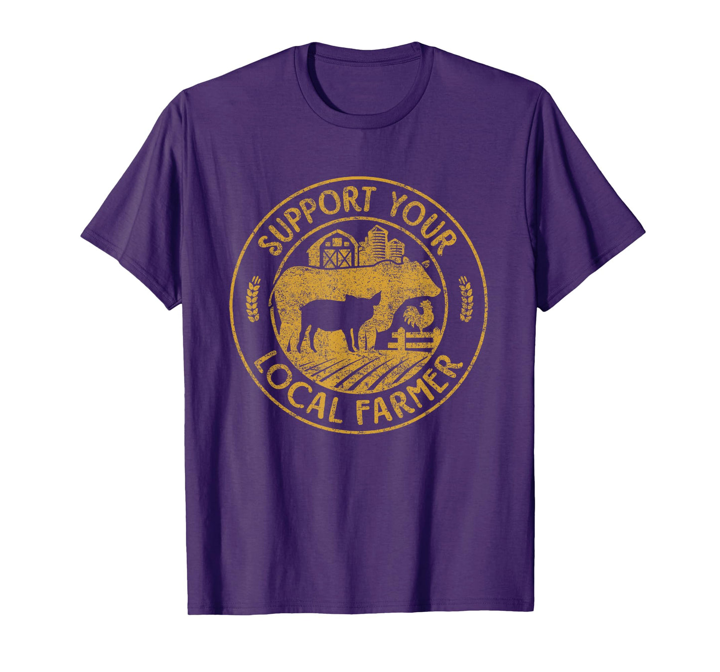 Support Your Local Cattle Rancher Farmer Country Farm Life T-Shirt