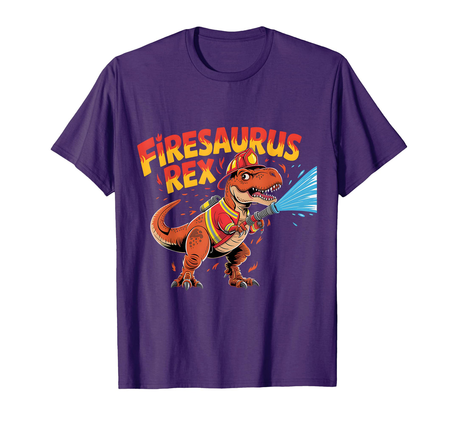 Firesaurus Rex Kids Toddler Rescue Team Firefighter T-Shirt