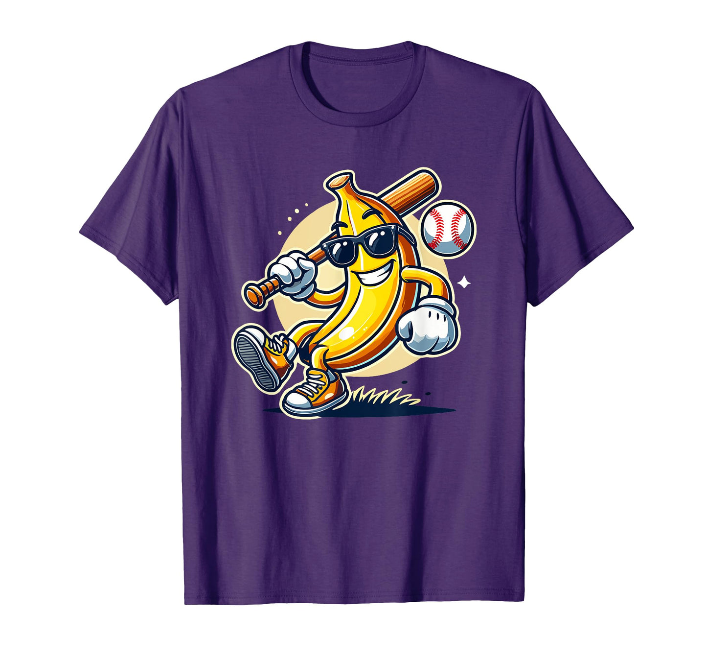 Banana Playing Baseball Fruit Lover Baseball Player T-Shirt