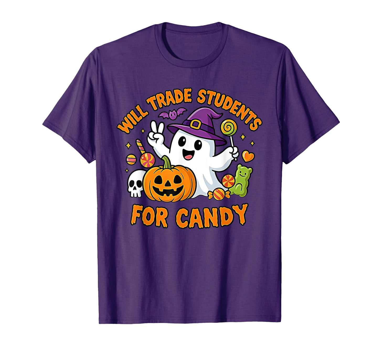 Will Trade Students for Candy Funny Halloween Boo Teacher T-Shirt