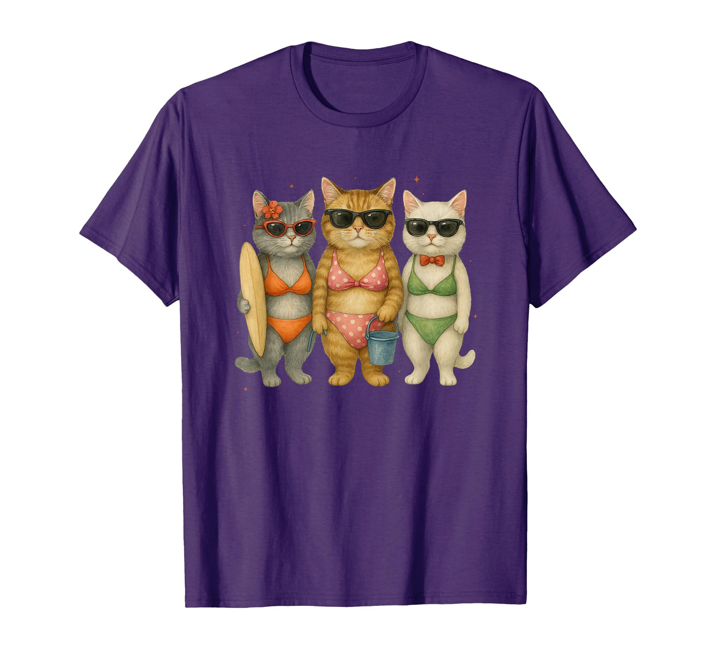 Cats In Sunglasses Beach Adventure T-Shirt