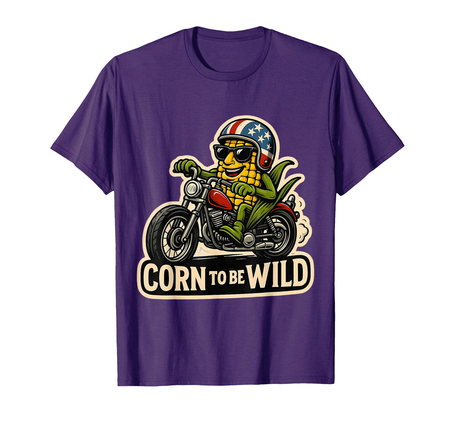 Corn to Be Wild Funny Corncob Pun Maize Farmer Biker Farming T-Shirt