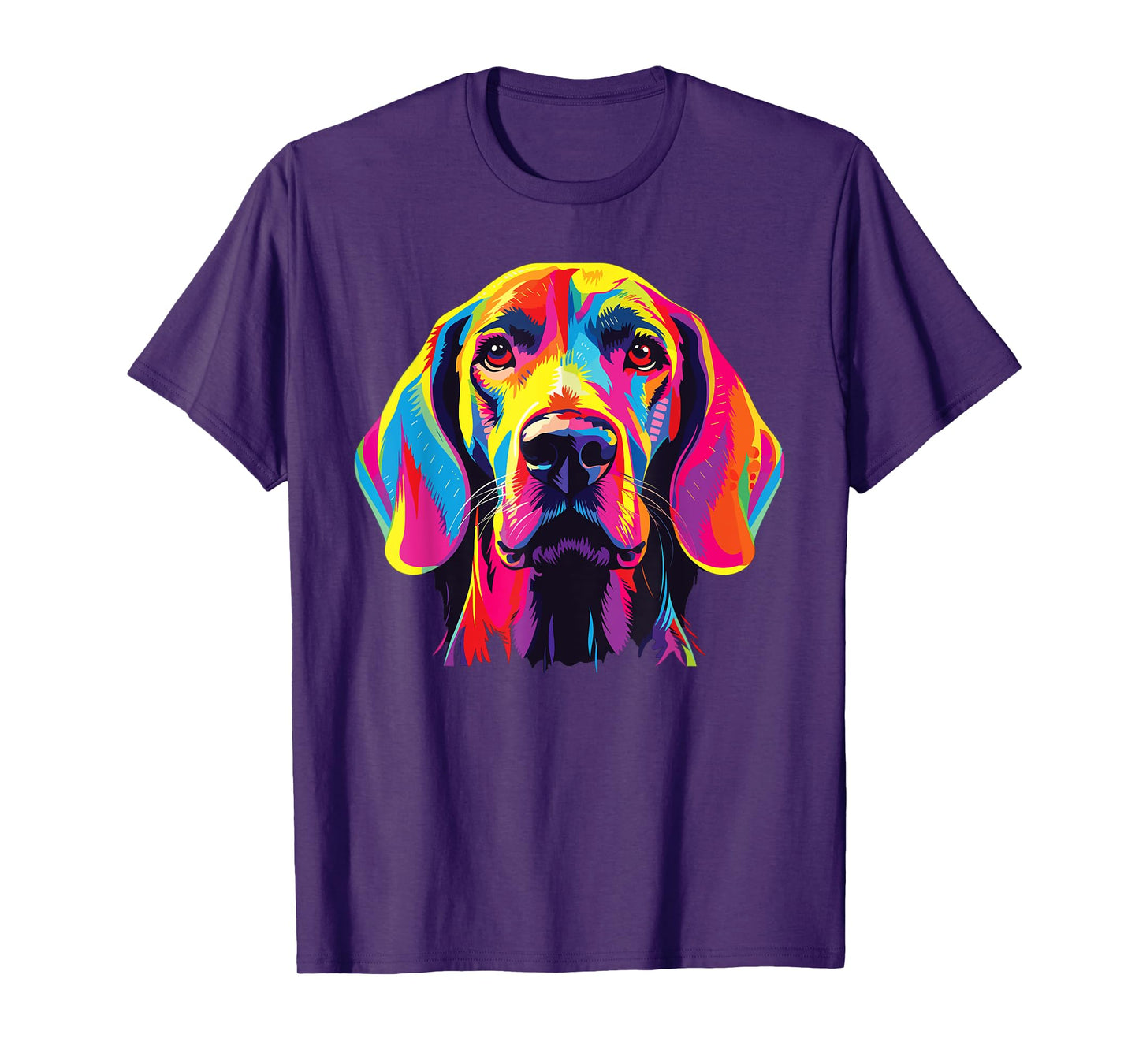 Watercolor Colorful Redbone Coonhound Dog T-Shirt, Small