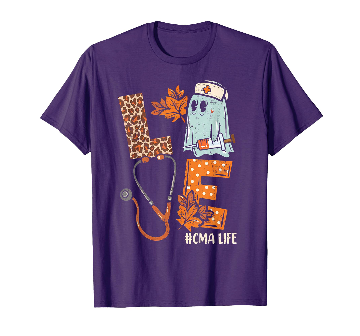 Halloween medical assistant shirts LOVE CMA life Stethoscope T-Shirt