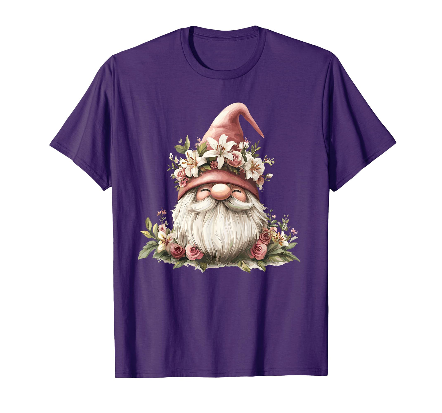 Adorable Floral Gnome With Pink Hat T-Shirt
