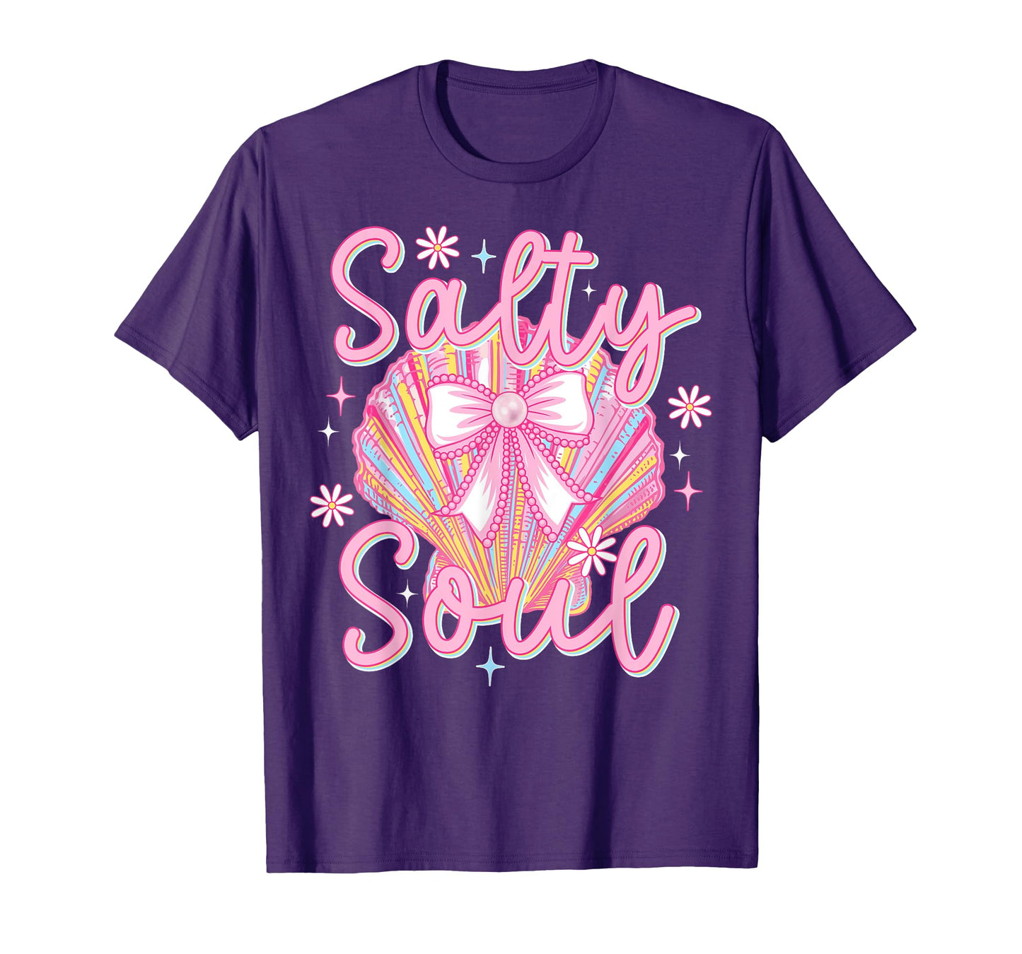 Beach Summer Vibes Cute Clam Pearl Coquette Salty Girls Soul T-Shirt