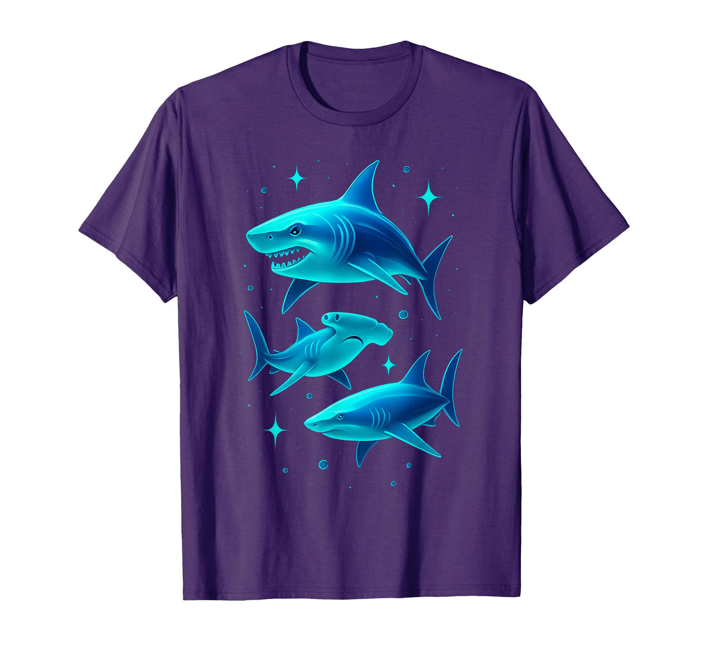 Retro Ocean Wildlife White Shark Hammerhead Sharks Lover T-Shirt