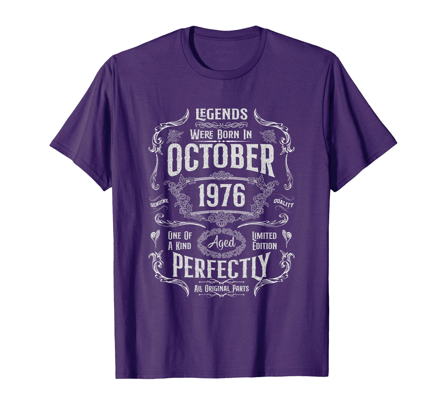 Vintage 49th Birthday Legends were Born in October 1976 T-Shirt