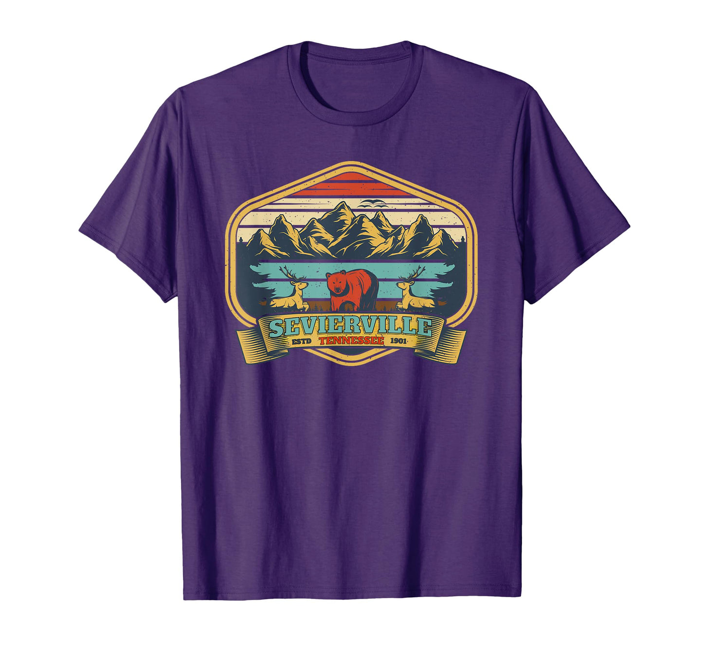 Sevierville, TN – Smoky Mountains Wildlife Vintage T-Shirt
