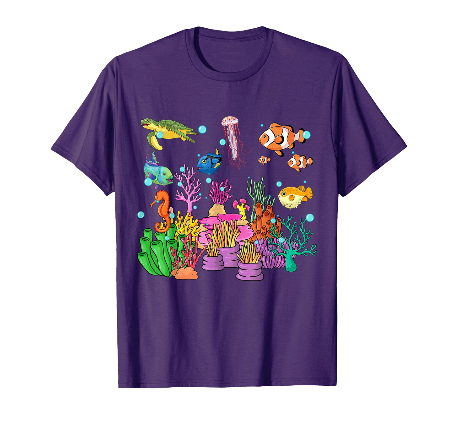 Coral reef with colorful tropical Fish, Marine Life T-Shirt
